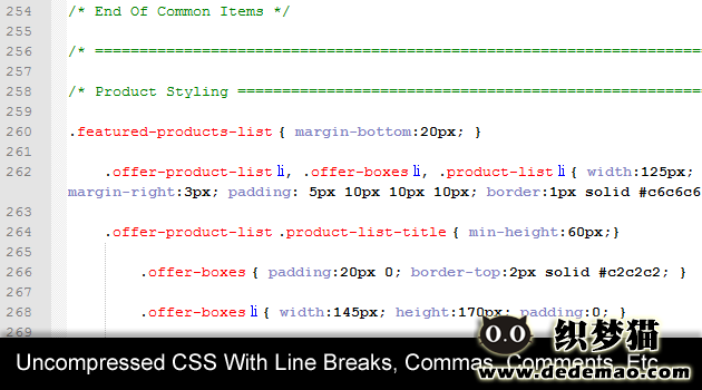 Uncompressed CSS